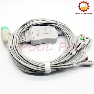 NEW ECGEKG Cable 10-Leads Snap Compatible Medtronic Physio Control Lifepack12/15 - Picture 1 of 4