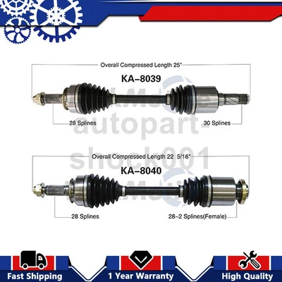2 ejes delanteros TrakMotive CV eje articulado para Kia Sorento 2005 2004 2003 Foto 1 de 4