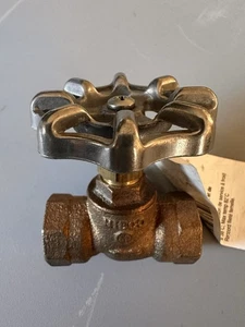 NIBCO Stop and Waste Valve 1/2" FIP Brass, Globe Style Body, Hand Wheel Operated - Picture 1 of 10