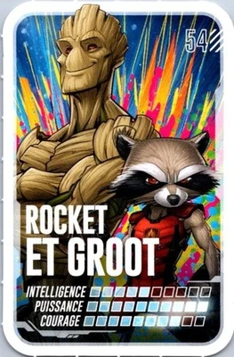 VINTAGE  card non sport SUPER HEROE MARVEL LOBLAW MAXI  ROCKET ET GROOT  - Image 1 of 2