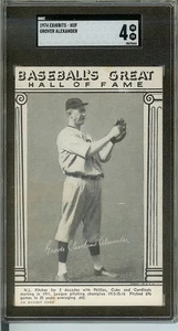 GROVER CLEVELAND ALEXANDER 1974 EXHIBITS HALL OF FAME BASEBALL GREATS SGC - Picture 1 of 1