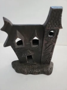 SCHWERER Teelicht Kerzenhalter Gusseisen Spukhausform Gothic gruselig  - Bild 1 von 8