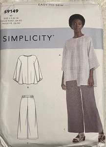 Simplicity 9149 Misses' Top Hem & Sleeve Variations, Pull On Pants (8-16) New - Picture 1 of 2