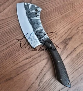 CUCHILLO DE CAMPING UBR PERSONALIZADO HECHO A MANO DE ACERO AL CARBONO CON FUNDA DE CUERO  - Imagen 1 de 4