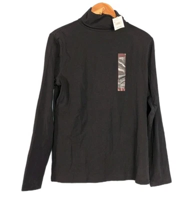 North Crest Shirt Womens Medium Black TurtleNeck Long Sleeve Layering Essentials - Image 1 of 4