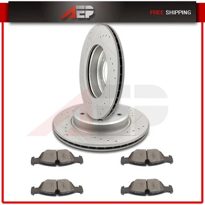 Se adapta a discos y pastillas de cerámica rotores de freno delanteros perforados BMW 325xi Z3 Z4 325i Foto 1 de 4