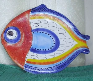 Plato de pescado de cerámica italiana firmado Desimone Italia - Imagen 1 de 6