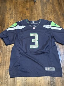 Nike Seattle Seahawks STITCHED Jersey Russell Wilson #3 Navy On Field Size 48 - Picture 1 of 7