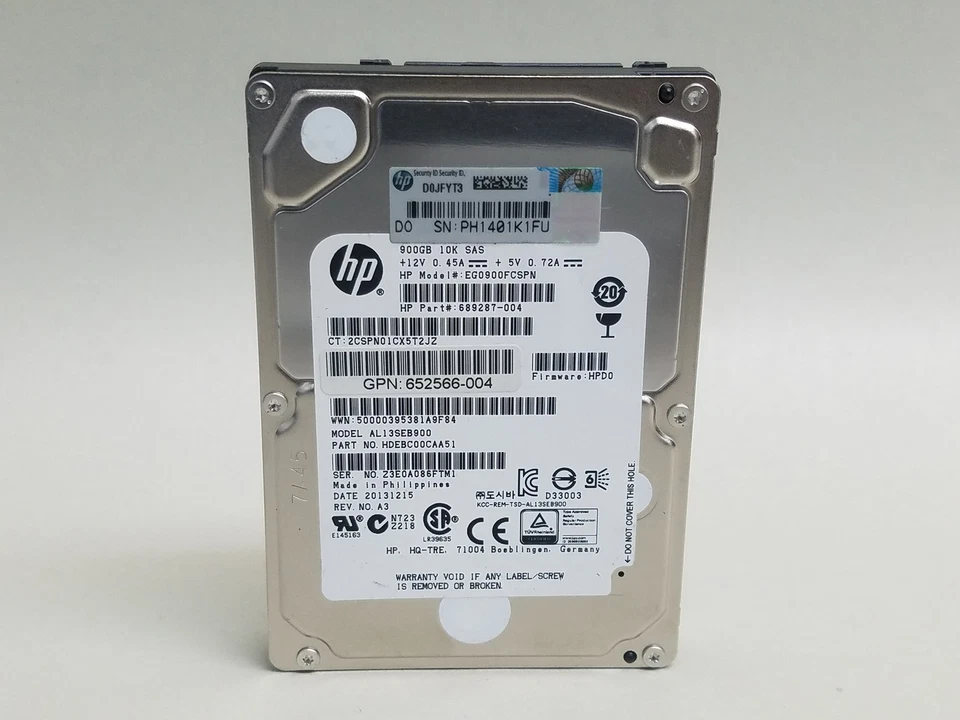 Lot of 10 Toshiba HP AL13SEB900 900 GB SAS 2 2.5 in Enterprise Hard Drive - Image 1 of 3