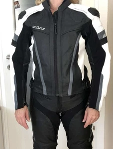 BÜSE 2-Teiler Damen Motorrad Lederkombi - Schwarz/Weiß, Größe 38 Le Mans - Bild 1 von 11