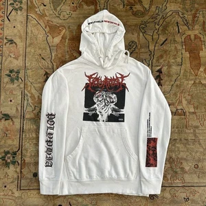 Polyphia White Tiger Hoodie Graphic Metal Band Pullover Sweatshirt Mens Size S - Foto 1 di 8