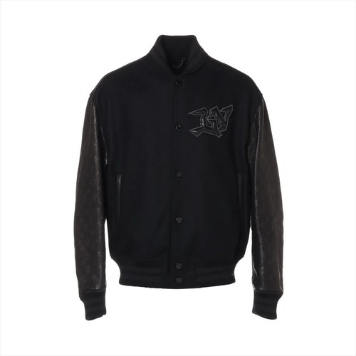 LOUIS VUITTON（LV） Louis Vuitton 22AW Maglione Stadio Lana 48 Uomo Nero RM222V Monogram Goffrato