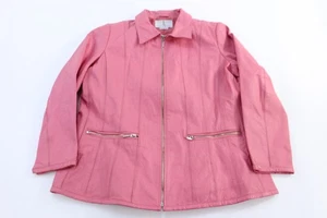 Women's JL Studio Full Zip  Pink Leather Jacket - Picture 1 of 4