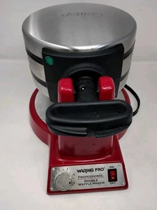 ~WARING PRO WMK 600 DOPPELSEITIGES BELGISCHES WAFFELEISEN 2 AUF EINMAL SELTEN ROT RARITÄT - Bild 1 von 6