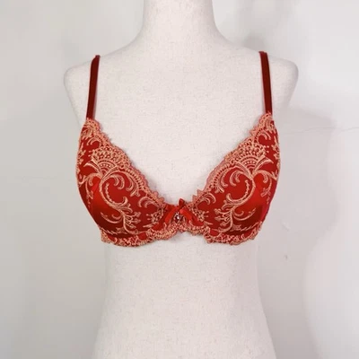 Sujetador Lise Charmel Splendeur Soie Rojo Bordado Encaje 36A Nuevo con Etiquetas Mezcla Seda Cristal Foto 1 de 4