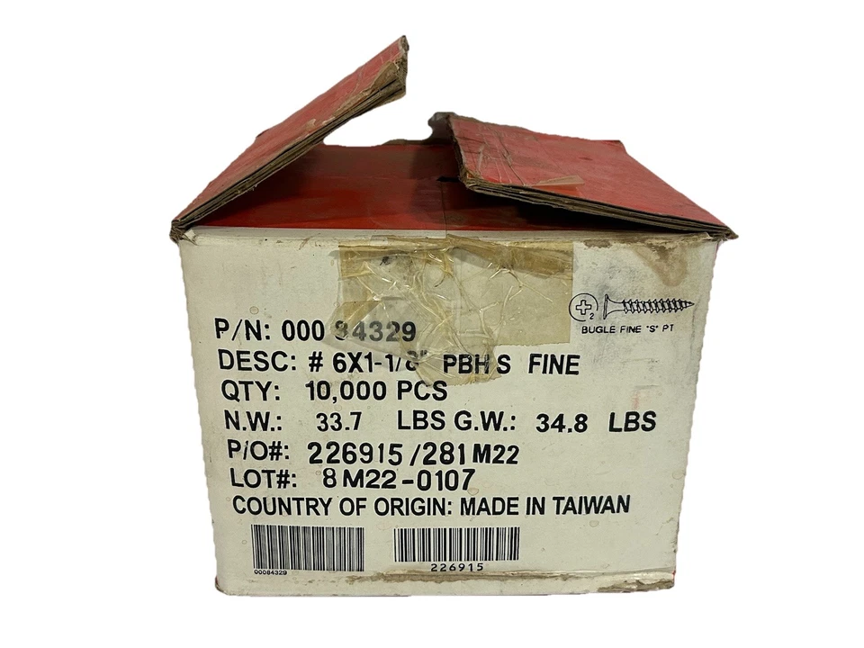 Lote de 20 libras de tornillos autoperforantes para paneles de yeso Hilti 6 x 1-1/8" PBH S FINE 84329 Foto 1 de 4