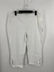 Pantalones elásticos para mujer JM Collection blancos capri cómodos cintura XL - Imagen 1 de 17