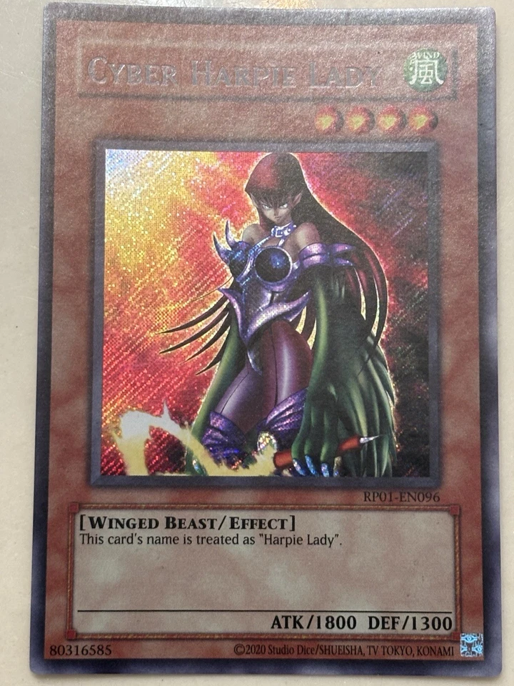 Yugioh 1x Cyber Harpie Lady Secret Rare RP01-EN096 Retro Pack 2020 Reprint NM - Image 1 of 1