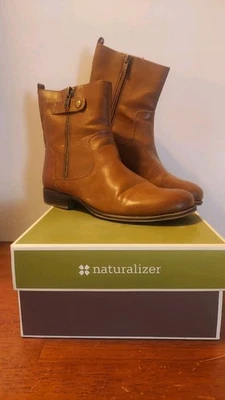 Botas Cortas Naturalizer N5 Mujer Marrón Sillín Cremallera Usadas Con Caja Foto 1 de 4