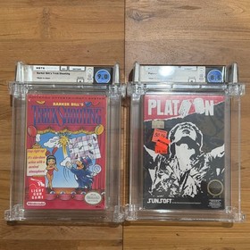 SEALED NES PLATOON 8.5  & TRICK SHOOTING 9.0 WATA GRADED not VGA LOT NINTENDO