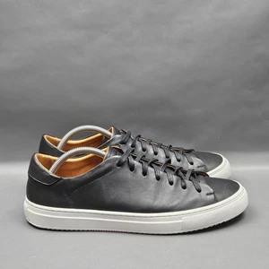 Beckett Simonon Reid Sneakers Mens 10 Black Leather Low Top Minimalist Shoes - Picture 1 of 12
