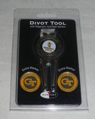 Georgia Tech University GT Yellow Jackets Divot Tool Ball Marker Golf Accessory - Image 1 of 4