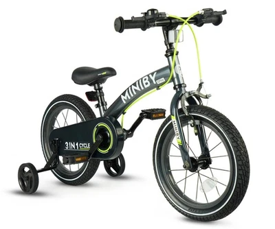 Laufrad Fahrrad 3-in-1 Miniby 14 Zoll Grey - Bild 1 von 4