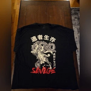 MEN 3xl graphic tee black "SAVAGE" - Picture 1 of 1