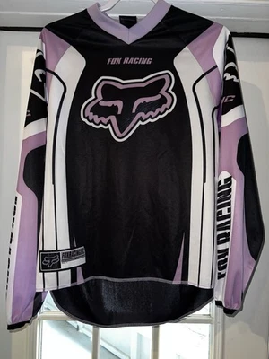 Camiseta Fox Racing Niñas Púrpura Y Negra Manga Larga NUEVA Med Foto 1 de 4