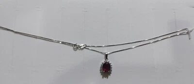 Collana per donna in argento 925 by RAMPINO GIOIELLI con swarovski rosso bianco - Immagine 1 di 2