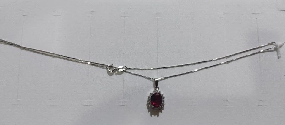 Collana per donna in argento 925 by RAMPINO GIOIELLI con swarovski rosso bianco - Immagine 1 di 2
