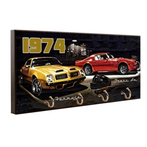 1975 Pontiac Trans Am & Formula Rustic Sign Design Key Hanger / Pet Leash Hanger - Picture 1 of 5