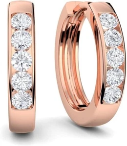 Creolen Roségold | Zirkonia | 925 Silber | Roségold vergoldet | Geschenkidee - Bild 1 von 5