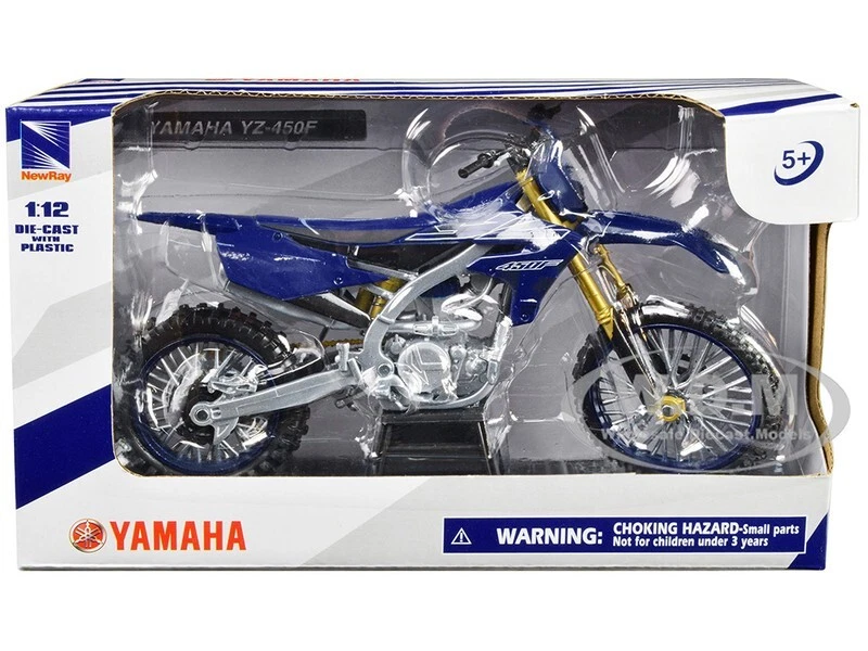 YAMAHA YZ-450F BLUE 1/12 DIECAST MOTORCYCLE MODEL BY NEW RAY 58313 - Image 1 of 1