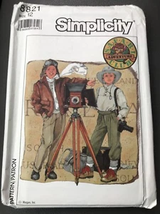 Simplicity 8821 Safari Adventure Club Boys Pullover Pants Jacket Top Sz 12 UC - Picture 1 of 4