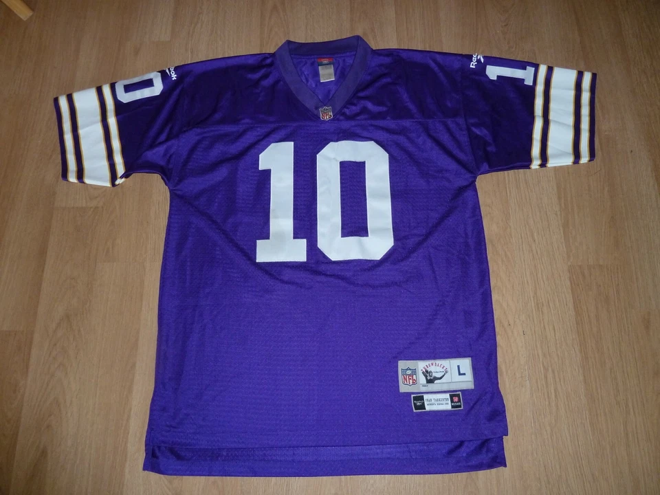 NFL 锐步明尼苏达维京人 Fran Tarkenton #10 球衣男式 L 码 — 第 1/4 张图片