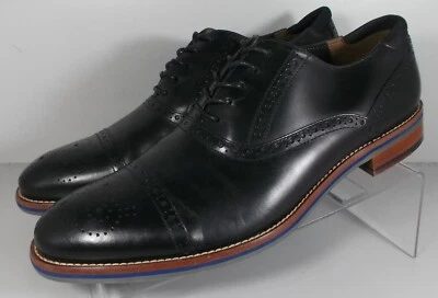 594015 MS50 CANTON CAP TOE MEN'S SHOES 9 M BLACK LEATHER JOHNSTON & MURPHY - Image 1 of 4