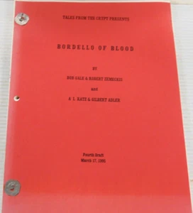 Bordello Of Blood Script Screenplay By Bob Gale & Robert Zemeckis 4th Draft - Picture 1 of 3