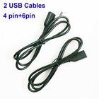 2Pcs USB 4&6Pin Cable Adaptor For Android Car Radio Stereo USB Cable Connector