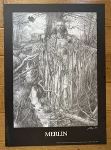 Alan Lee Signed 18x25 1987 Merlin Camelot Poster Print AUTOGRAPHED LOTR Hobbit - Picture 1 of 5