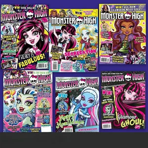 JUEGO DE 8 PIEZAS Póster de dibujos animados estilo vintage Monster High decoración de pared regalo - Imagen 1 de 14