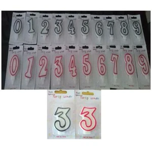 Partykerze Auswahl Zahlen 0-9, rot schwarz Geburtstagskerze 7 cm Tortenkerze  - Bild 1 von 2