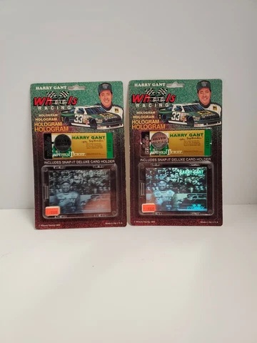 TWO Harry Gant 1992 Wheels Racing Hologram Silver Series Card / Ticket Cover