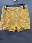 Rip Curl Womens High Wasted Yellow Button Up Shorts Sz S