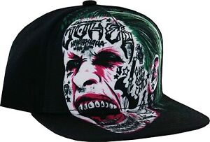 Adult Unisex Suicide Squad Joker Tattooed Face Flat Brim Snapback Hat