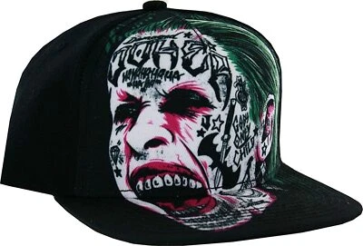Adulto Unisex Escuadrón Suicida Joker Tatuado Cara Ala Plana Snapback Sombrero Foto 1 de 3
