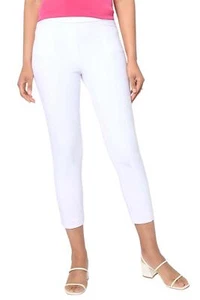 Susan Graver Women's Status Stretch Ponte Knit Crop Pants White - Picture 1 of 1