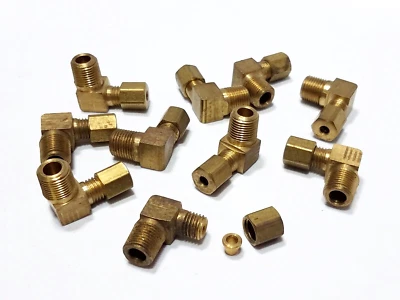 10 WH Eaton 691x2 Brass 1/8" Tube OD x 1/8" MNPT Selfalign 90 Deg MALE Elbow - Image 1 of 4