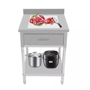 24"x24" Stainless Steel Kitchen Restaurant Work Prep Table w/ Drawer Heavy Duty - Picture 1 of 22