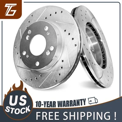 Front Drilled Disc Brake Rotors for 2004 - 2011 Honda Civic 2011 - 2015 CR-Z Foto 1 de 4